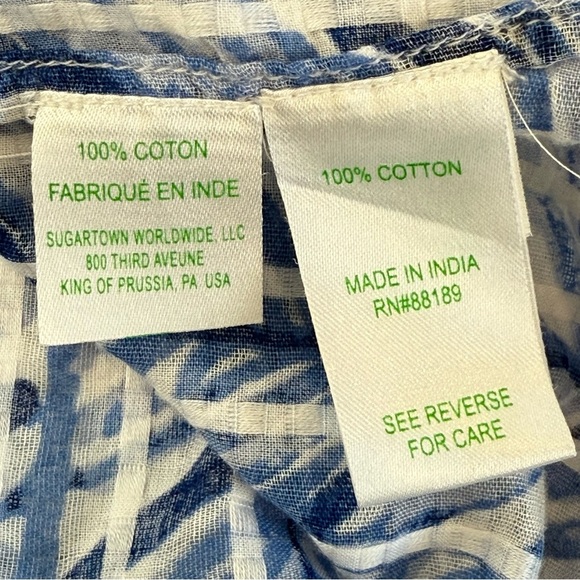 Lilly Pulitzer Nalani Tunic Costa Verde Printed Lapis Blue Blouse Top Size M - Picture 9 of 12